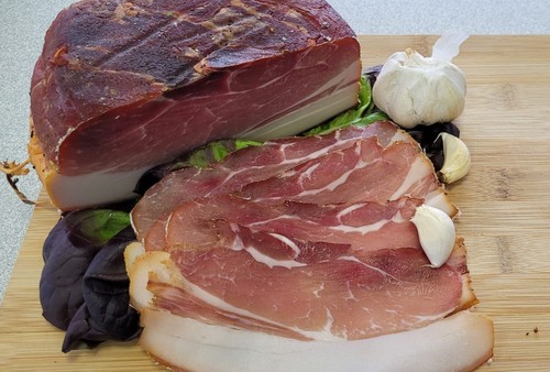 Knoblauchschinken kg - 15,95, €/kg